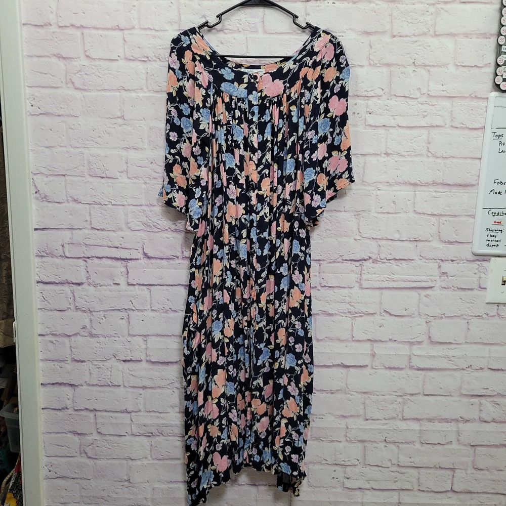 Go Softly Patio Floral Muumuu Dress 3X Pockets Loungewear Cottagecore Indie Boho